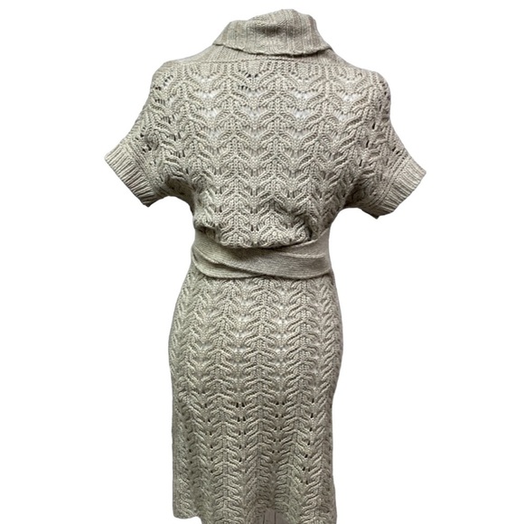 Moda International Open Weave Sweater Dress Waist Tie Moda International Open Weave Sweater Dress Waist Tie